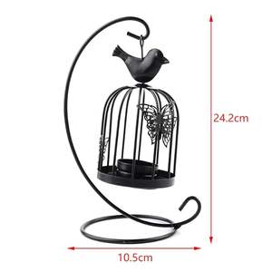 Lanterne décorative en métal à suspendre, porte-bougie, noir, décor vintage, ambiance de mariage, décoration intérieure, cadeau festif, premiumdeals - Product Image 2