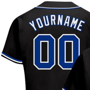 Men Black Royal White Baseball Jersey Button Front Team Shirt Performance <b>Athletic</b> Practice Game Uniform Lightweight Wear - Product Image 6