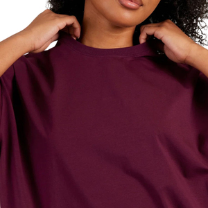 T-shirt ample à épaules tombantes pour femme, décontracté, à manches courtes, col rond, avec poches, fabrication OEM ODM, vente en gros - Product Image 3