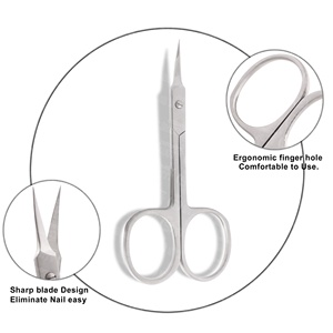 Professional Manicure Arrow Point Scissors Sharp Curved Design for Cuticle Nail Grooming OEM Private Label Supplier - Product Image 3
