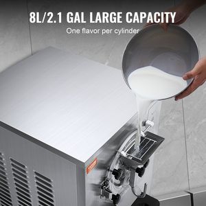 2400 commerciale W 1 sapore macchina per gelato duro 8L cilindro in acciaio inossidabile Display digitale Auto pulito durezza regolabile - Product Image 3