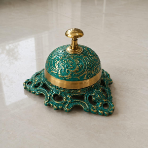 Cloche en laiton pour bureau, table, comptoir et réception, cloche d'appel décorative de style antique pour hôtel, restaurant, bureau, service client - Product Image 3