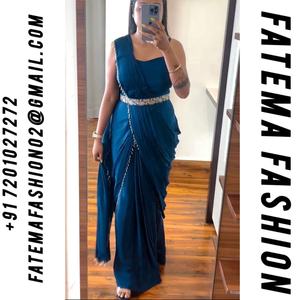 Saree en fausse georgette avec chemisier fantaisie le plus vendu pour fête et mariage indien - Product Image 2