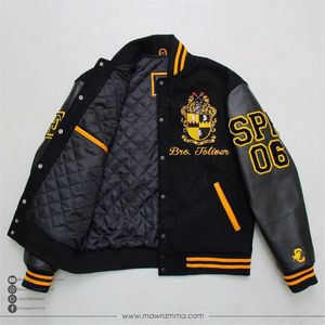 Premium Custom Embroidered Men's Winter Varsity <b>Jacket</b> Vintage Letterman Sporty Bomber Streetwear <b>Patchwork</b> <b>Jacket</b> For Unisex - Product Image 3