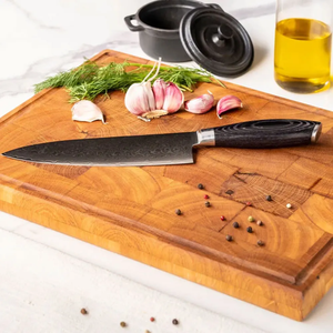 Ensemble de couteaux LEGACY BLADES en acier Damas, 6 pièces, manche en bois, bord dentelé, lame polie, couteaux de chef ambidextres - Product Image 6