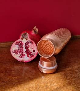 Custom Logo Copper Water <b>Bottle</b> With Hammered Texture Vintage Design Handmade Pure <b>Metal</b> <b>Drinking</b> <b>Bottle</b> Wholesale For Home Use - Product Image 2