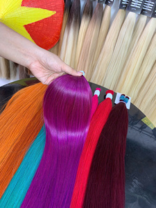 Cheveux vierges vietnamiens en vrac, extensions de cheveux, couleur teinte vive, fournisseur en gros spécial, lisses, prêts à être expédiés - Product Image 2