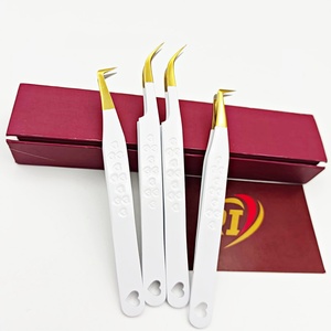 Pince à épiler professionnelle de précision pour extensions de cils, en acier inoxydable anti-magnétique, à pointe isolante à 90 degrés pour isolation des cils. - Product Image 2