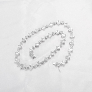 Bracelet tennis en moissanite, maillons baguette et ronds, argent 925, bracelet de luxe - Product Image 5