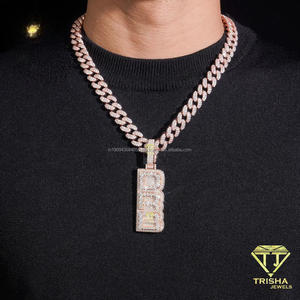 จี้ตัวเลขประดับเพชรโมอิสซาไนต์และเงินแท้ 925 สไตล์ฮิปฮอปสุดหรู - Product Image 6