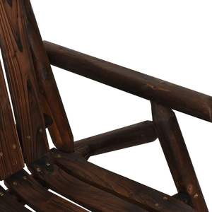 Banc de jardin en bois d'épicéa massif, durable, de taille moyenne, avec design en bois brûlé - Product Image 5