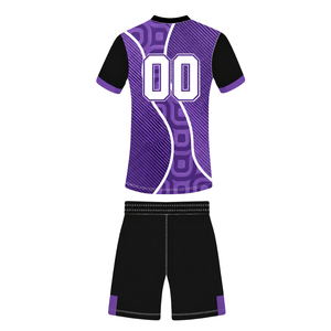 Conjunto de Pantalones Cortos y Camiseta de Rugby Morado y Negro, Cuello en V, Diseño Geométrico, Uniforme de Equipo Personalizado, Ropa Deportiva Transpirable para Entrenamiento - Product Image 2
