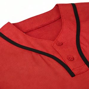 เสื้อเบสบอลสีแดงสำหรับผู้ชาย เสื้อเบสบอลสไตล์สปอร์ตสำหรับการฝึกซ้อม ทีม และสวมใส่ลำลอง - Product Image 3