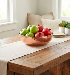 Bol en cuivre forme ronde martelé Design passe au lave-vaisselle cuisine table décorative salade serveur bol décor à la maison utiliser - Product Image 5