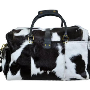 กระเป๋าหนังวัวแท้ทรงดัฟเฟิล หนังแท้ แฟชั่น ซิป กระเป๋าเดินทางพกพาสะดวก วินเทจ ความจุขนาดใหญ่ ปรับแต่งได้ - Product Image 1