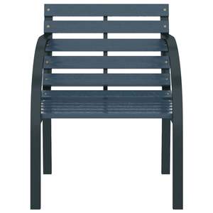 Ensemble de 2 chaises de jardin durables de taille moyenne en bois gris et acier, mobilier d'extérieur durable - Product Image 4