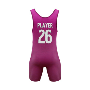 Custom Front Logo Print Made Wrestling <b>Singlet</b> Breathable Performance Fabric Athletic Uniform for Training Matches - Product Image 2