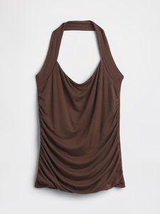 Débardeurs pour femmes personnalisés imprimés, couleur unie basique, à double doublure, col rond, ajustables, style camisole courte, sans manches, pour l'été - Product Image 5
