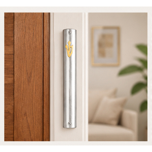 Modern Aluminum Mezuzah <b>Case</b> Gold Shin Outdoor Jewish Door Blessing Holder Silver Brushed Finish Self-Adhesive Eco-friendly High - Product Image 2
