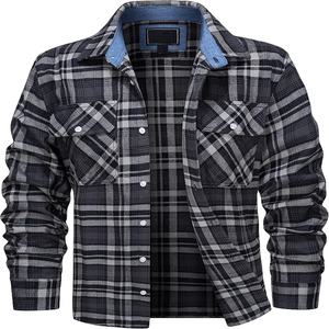 Venta al por mayor OEM Camisa de franela de los hombres de moda 100% algodón Casual superventas precio barato exportación calidad orientada diseño personalizado - Product Image 3