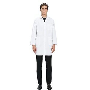 Unisex Classic White Cotton <b>Scrub</b> <b>Sets</b> with Jersey Fabric Needle Detection Professional Medical Nurse Uniform for Hospital Use - Product Image 4