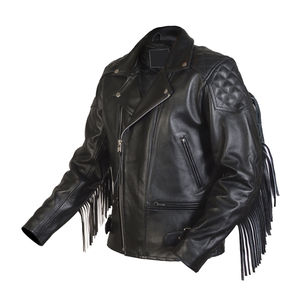 Chaqueta Premium de Hombre Estilo Vaquero de Cuero de Ante con Flecos, Corte Ajustado, Impermeable, Transpirable y Ecológica para Invierno - Product Image 1