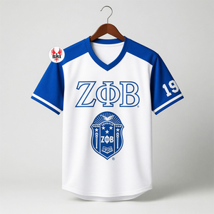 High Quality Zeta Phi Beta Sorority Custom Sublimated Women's <b>Baseball</b> Jersey Greek Uniforms Twill Embroidery Team Name Number - Product Image 1