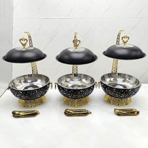 Luxury Gold Stainless Steel Chafing Dish Set with Dome Cover Round Buffet Food Warmer for Wedding Catering Banquet - Product Image 4