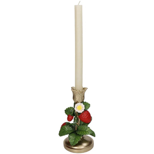Minimalist Iron Strawberry Tree <b>Candle</b> Stand With Green Leaves And <b>Red</b> Berries Metal Base Home Decoration - Product Image 2