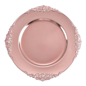Plato Decorativo Redondo de Lujo en Oro Rosa para Servir la Cena, Ideal para Decoración de Mesas de Boda y Eventos - Product Image 3