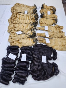 Indian Virgin Hair Extensions Machine Double Weft 40cm Spring Curly Black Human Hair Weaving Bundles - Product Image 6