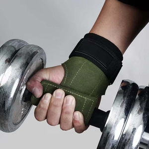 Agarraderas de cuero Askim Impex para levantamiento de pesas con soporte para muñeca y correa de velcro para entrenamiento en gimnasio. - Product Image 4