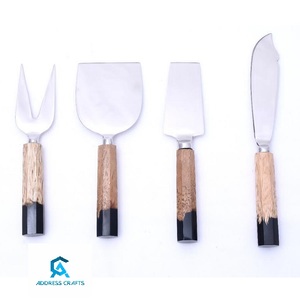 Modern Design 304 Stainless Steel <b>Cheese</b> <b>Knife</b> <b>Set</b> With Wood Resin Handle Spreader Essential Baking Pastry Tools Serving Fork - Product Image 1