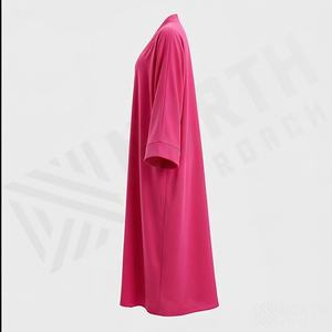 2025 OEM Kimono Abaya pour femmes musulmanes, en tissu polyester épais, doux et très extensible, col en V, manches longues, pour fêtes, Ramadan, mariages - Product Image 3