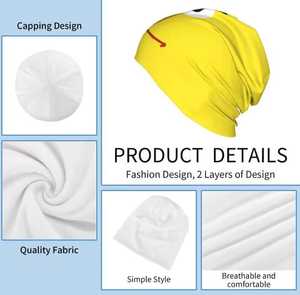 <b>Yellow</b> <b>Beanie</b> Hat 100% Polyester Unisex Adult Winter Headwear Breathable & Waterproof Adjustable Jacquard Casual Style - Product Image 4