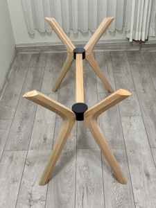 Pieds de table en bois de hêtre massif de qualité supérieure, faits à la main, pour table à manger, table basse. - Product Image 4