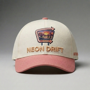 Gorra de Béisbol Estructurada de 6 Paneles Personalizada, Visera Blanca, Botón Rosa, Algodón, Bordado 3D, Ajustable, Proveedor OEM ODM de Marca Privada - Product Image 1
