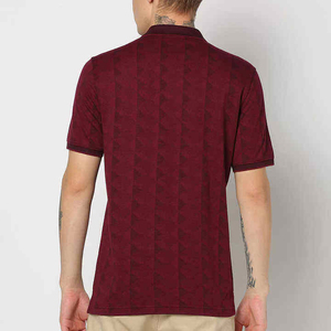 Polo à manches courtes pour homme, imprimé géométrique marron, avec poche, design décontracté en coton tricoté respirant - Product Image 3