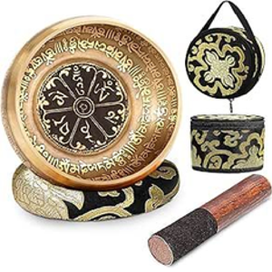 ชามทิเบตที่มีลวดลายรอยเท้าพระพุทธเจ้าและสัญลักษณ์มงคลภายใน จำหน่ายในราคาขายส่ง - Product Image 4