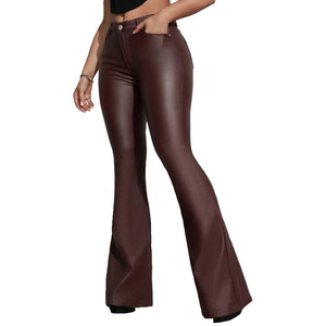 Pantalon en cuir pour femme, coupe classique, style décontracté, imperméable, haute qualité, style urbain, tailles adultes, vente en gros usine - Product Image 3