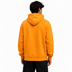 Sudadera con Capucha de Algodón Naranja para Hombre, Estilo Vintage Lavado, con Logotipo Personalizado, Ropa Urbana - Product Image 3