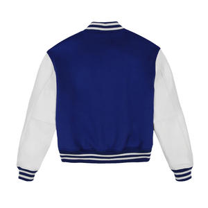 Veste Letterman en Cuir Slim pour Homme, Personnalisable avec Impression par Décharge, Col Montant, Style Hiver High Street – Grande Vente - Product Image 2