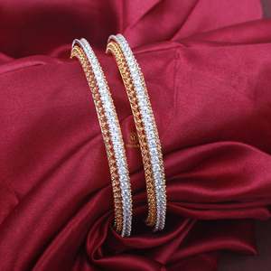18K Gold Plated CZ Number Bangles Trendy Beaded Bracelets for Women - Product Image 1