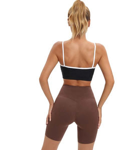Shorts de yoga et de fitness pour femmes, taille haute, amincissants, avec logo personnalisé, motif uni, en tissu, vente en gros, haute qualité - Product Image 6
