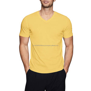 T-shirts unis pour hommes de haute qualité en gros, nouveau t-shirt à col en V à manches courtes 2026, chemise oversize, vêtements pour hommes - Product Image 1