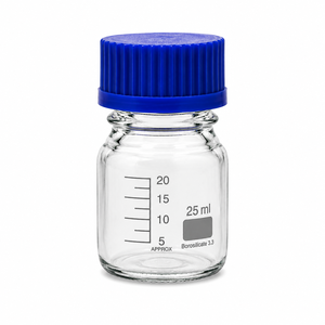 Botella de Reactivo de Vidrio Borosilicato 3.3 de 25 ml, Boca Estrecha, Pared Gruesa, Botellas de Vidrio Químico para Suministros de Laboratorio - Product Image 1