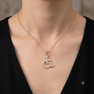 Unique Fashion Jewelry 14K Rose <b>Gold</b> Custom Iced Wheel Chair <b>Pendant</b> Natural Diamond Hip Hop Style Charm fine jewelry necklaces - Product Image 2
