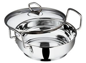 Triply Stainless Steel Kadai Kadhai with Steel Lid Induction Friendly Nonstick Body No Chemical Coating - Product Image 2