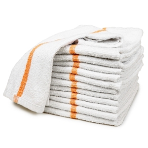 Serviettes de cuisine en coton blanc avec rayures colorées, chiffons de nettoyage rectangulaires multi-usages pour la cuisine, personnalisables - Product Image 6