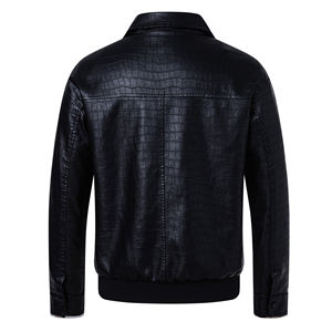 Chaqueta de Cuero 100% Genuino para Hombre, Nueva y Elegante, con Estampado de Piel de Cocodrilo, Estilo Vintage, para Otoño - Product Image 3